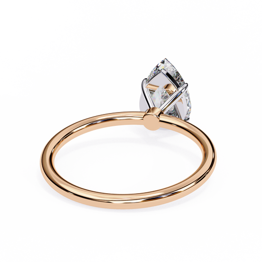Pear Shaped Moissanite Solitaire Engagement Ring – Elegant Teardrop Design in 925 Silver, 10K & 14K Gold, or Platinum | Finora Jewelry