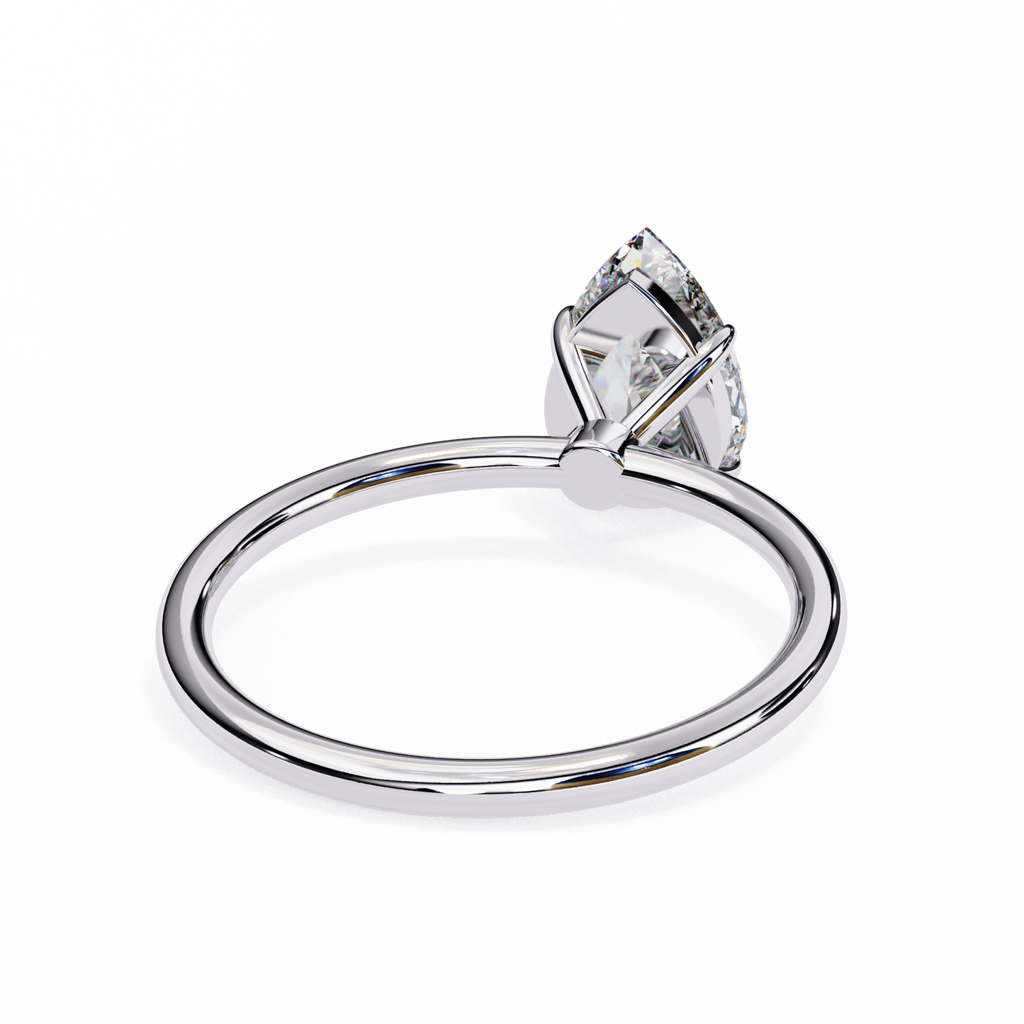 pear shaped moissanite solitaire engagement ring – elegant teardrop design in 925 silver, 10k & 14k gold, or platinum | finora jewelry