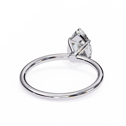 Pear Shaped Moissanite Solitaire Engagement Ring – Elegant Teardrop Design in 925 Silver, 10K & 14K Gold, or Platinum | Finora Jewelry