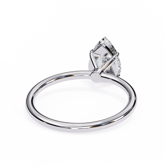 Pear Shaped Moissanite Solitaire Engagement Ring – Elegant Teardrop Design in 925 Silver, 10K & 14K Gold, or Platinum | Finora Jewelry