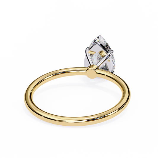 Pear Shaped Moissanite Solitaire Engagement Ring – Elegant Teardrop Design in 925 Silver, 10K & 14K Gold, or Platinum | Finora Jewelry