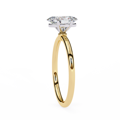 Oval Moissanite Solitaire Engagement Ring – Classic 4-Prong Setting in Silver, 10K & 14K Gold, or Platinum | Finora Jewelry