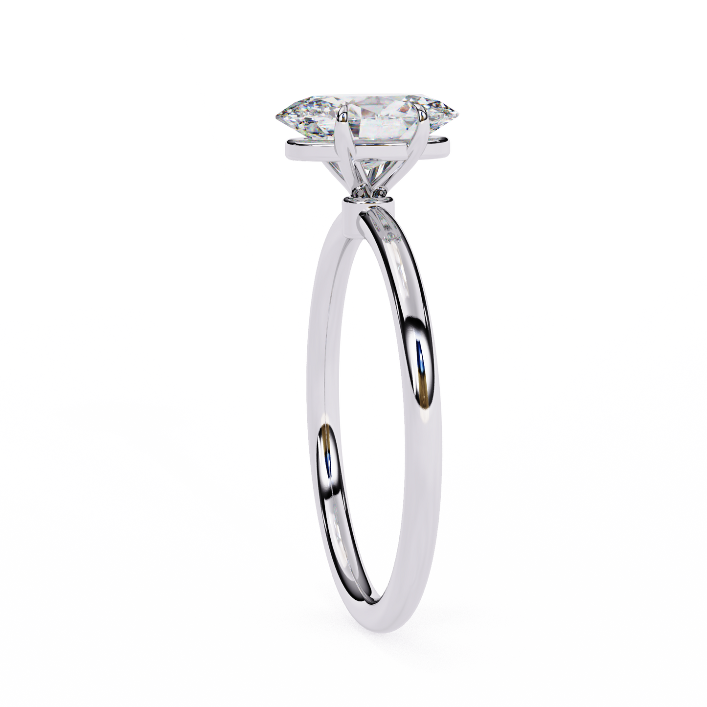 oval moissanite solitaire engagement ring – classic 4-prong setting in silver, 10k & 14k gold, or platinum | finora jewelry