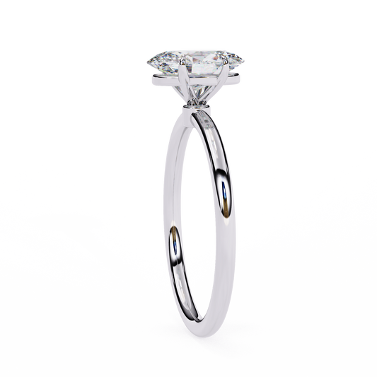 Oval Moissanite Solitaire Engagement Ring – Classic 4-Prong Setting in Silver, 10K & 14K Gold, or Platinum | Finora Jewelry