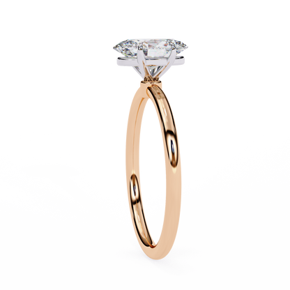Oval Moissanite Solitaire Engagement Ring – Classic 4-Prong Setting in Silver, 10K & 14K Gold, or Platinum | Finora Jewelry