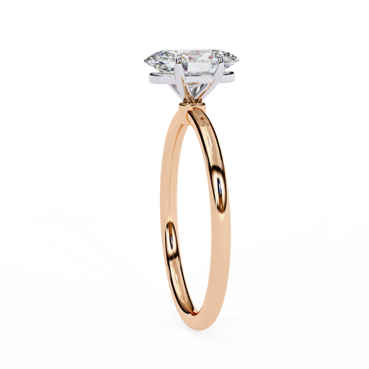 Oval Moissanite Solitaire Engagement Ring – Classic 4-Prong Setting in Silver, 10K & 14K Gold, or Platinum | Finora Jewelry
