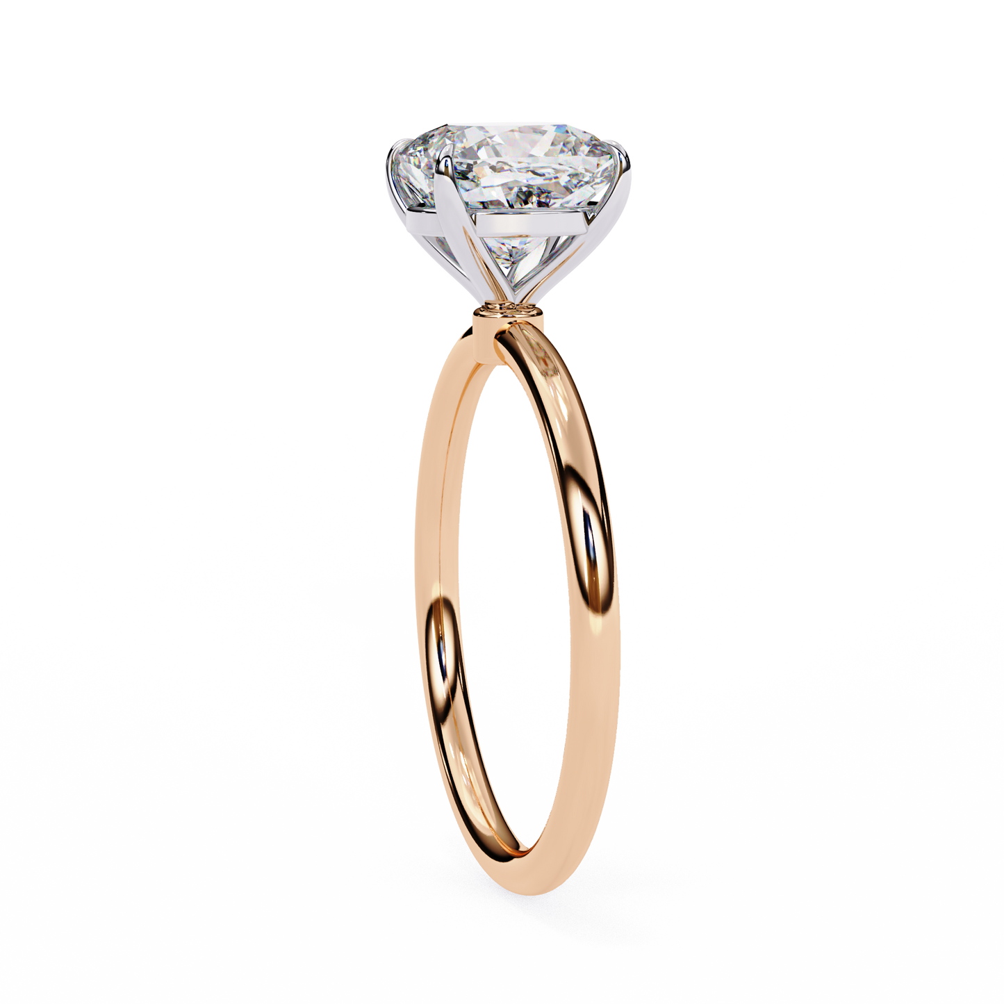 cushion cut moissanite solitaire engagement ring – elegant 4-prong setting in white gold, yellow gold, rose gold, or platinum | finora jewelry