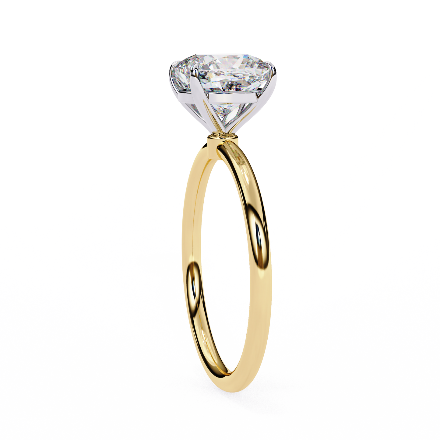 cushion cut moissanite solitaire engagement ring – elegant 4-prong setting in white gold, yellow gold, rose gold, or platinum | finora jewelry