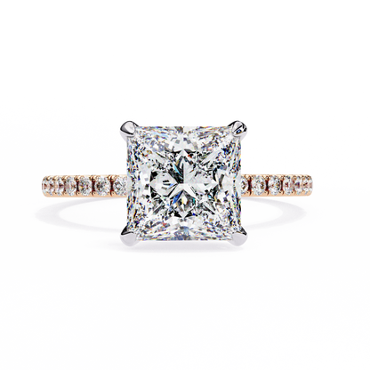 Radiant Princess Cut Solitaire Engagement Ring – Elegant Classic Gift for Her – Perfect for Birthday, Proposal, or Anniversary – Custom 925 Silver / 10K / 14K Gold / Platinum – Finora Signature