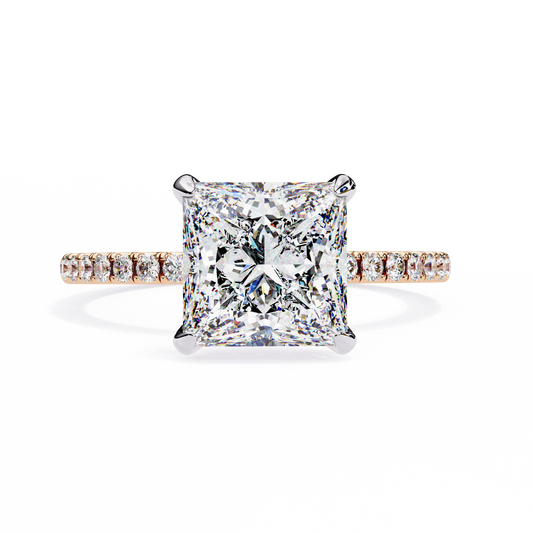 Radiant Princess Cut Solitaire Engagement Ring – Elegant Classic Gift for Her – Perfect for Birthday, Proposal, or Anniversary – Custom 925 Silver / 10K / 14K Gold / Platinum – Finora Signature