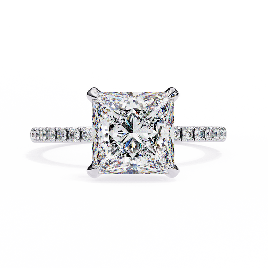 Radiant Princess Cut Solitaire Engagement Ring – Elegant Classic Gift for Her – Perfect for Birthday, Proposal, or Anniversary – Custom 925 Silver / 10K / 14K Gold / Platinum – Finora Signature