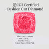 IGI Certified Cushion-Cut Fancy Vivid Pink Diamond – 1.18 ct  | Finora Jewelry