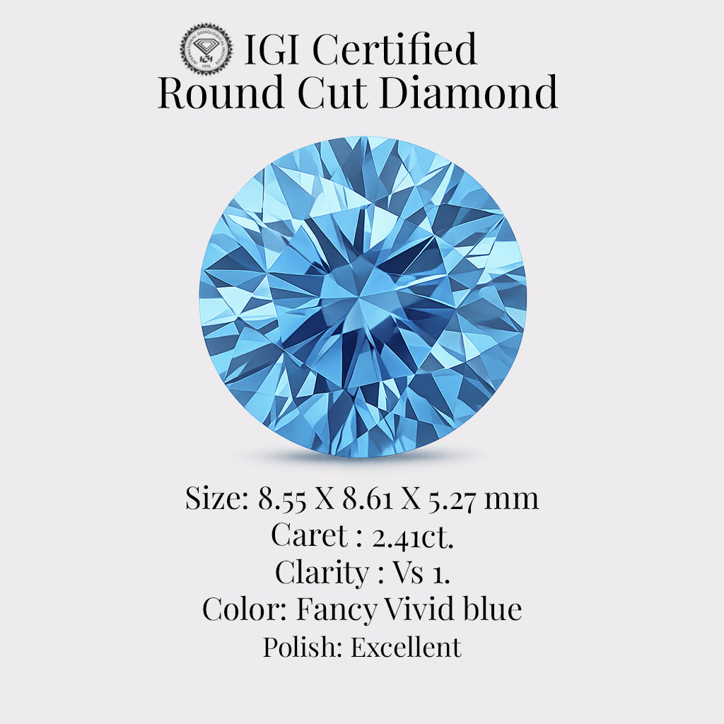 round cut 2.41 ct igi certified fancy vivid blue diamond – finora jewelry