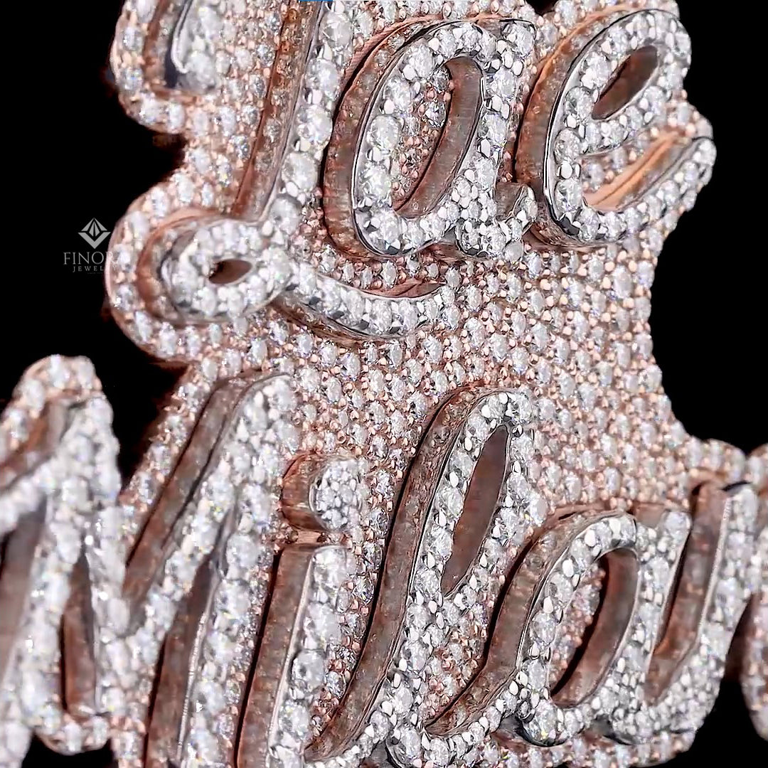 iced-out custom name diamond-style custom pendant with custom bail – hip hop jewelry