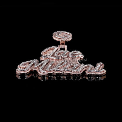 Iced-Out Custom Name Diamond-Style Custom Pendant with Custom Bail – Hip Hop Jewelry
