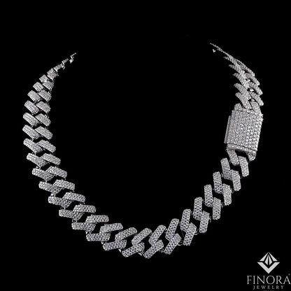 Iced-Out Moissanite Cuban Link Chain Necklace – Luxury Hip Hop Jewelry | Finora Jewelry