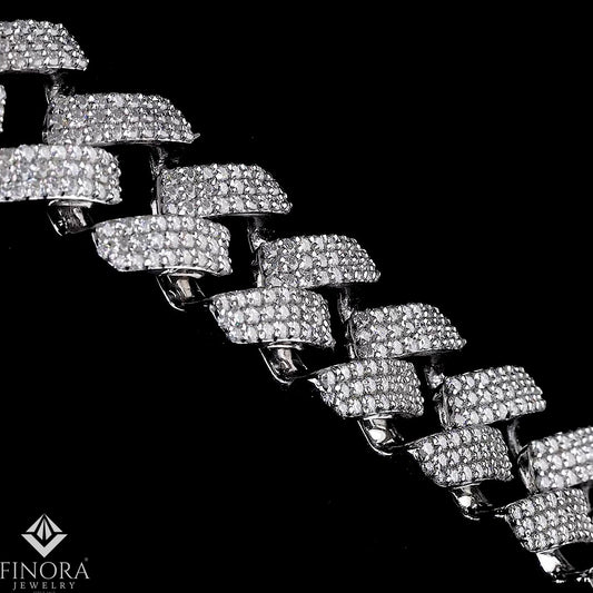 Iced-Out Moissanite Cuban Link Chain Necklace – Luxury Hip Hop Jewelry | Finora Jewelry