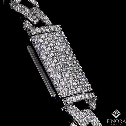 Iced-Out Moissanite Cuban Link Chain Necklace – Luxury Hip Hop Jewelry | Finora Jewelry