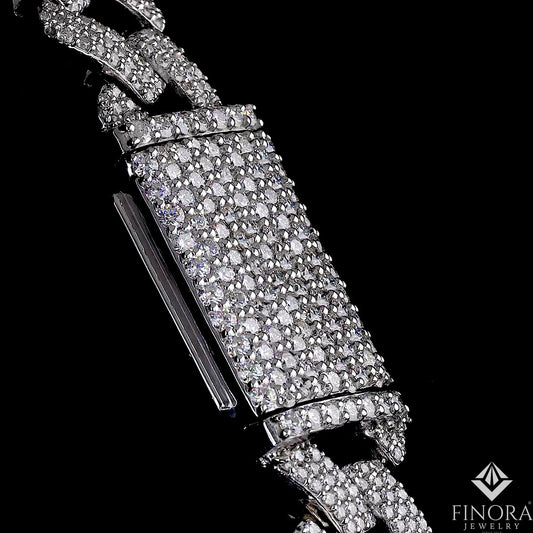 Iced-Out Moissanite Cuban Link Chain Necklace – Luxury Hip Hop Jewelry | Finora Jewelry