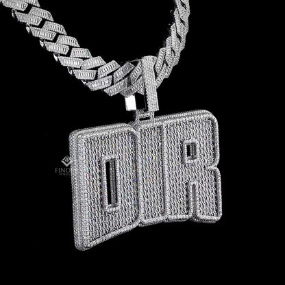 Iced-Out Custom Name Diamond-Style Custom Pendant with Cuban Chain – Hip Hop Jewelry