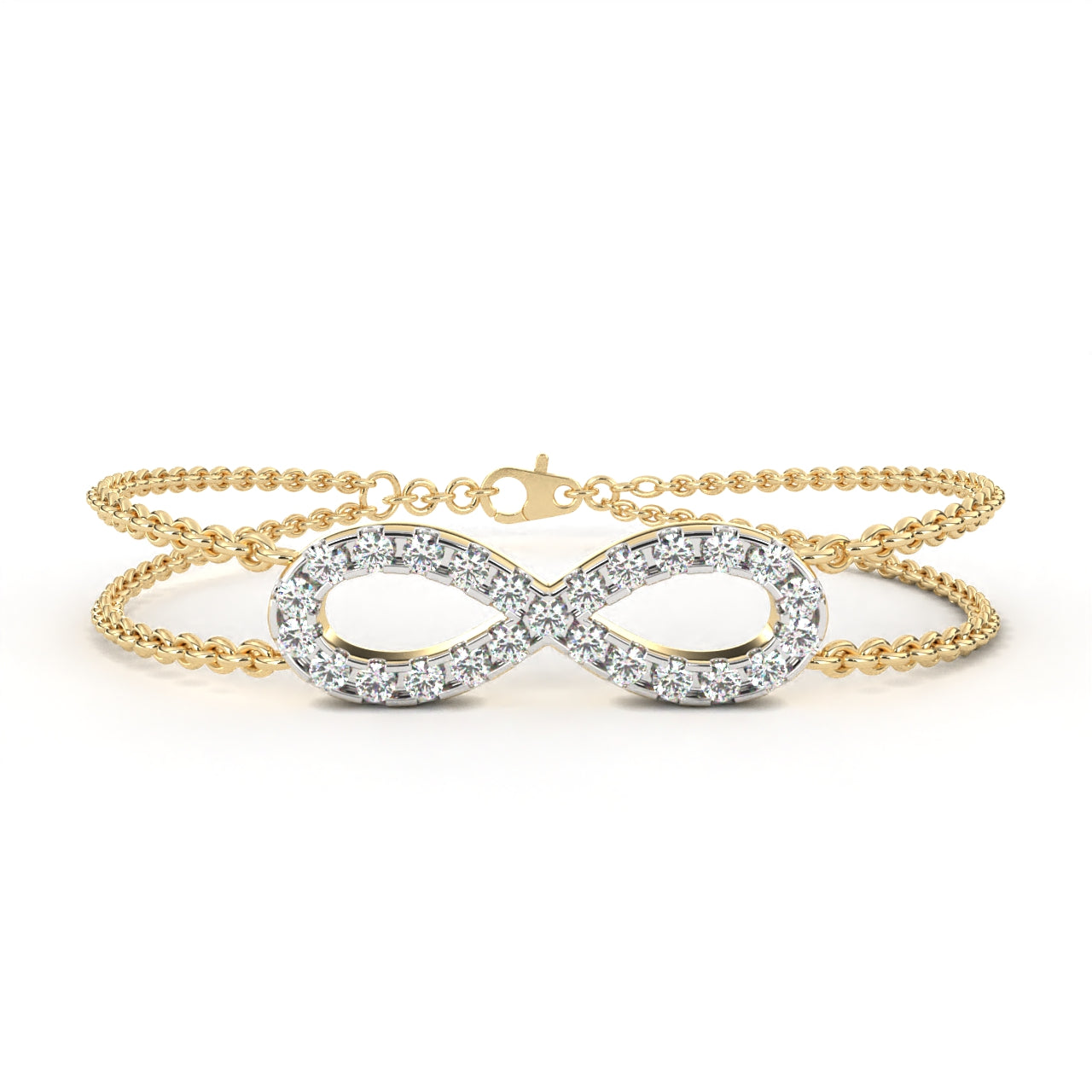eterna double chain infinity diamond bracelet – finora jewelry