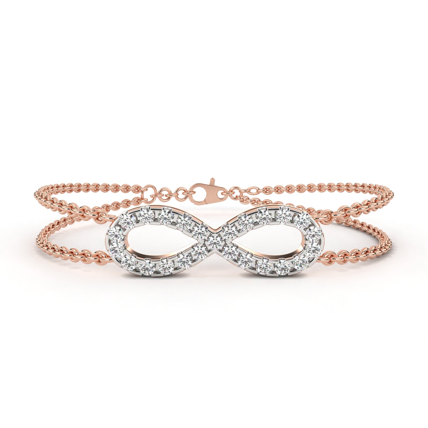 eterna double chain infinity diamond bracelet – finora jewelry