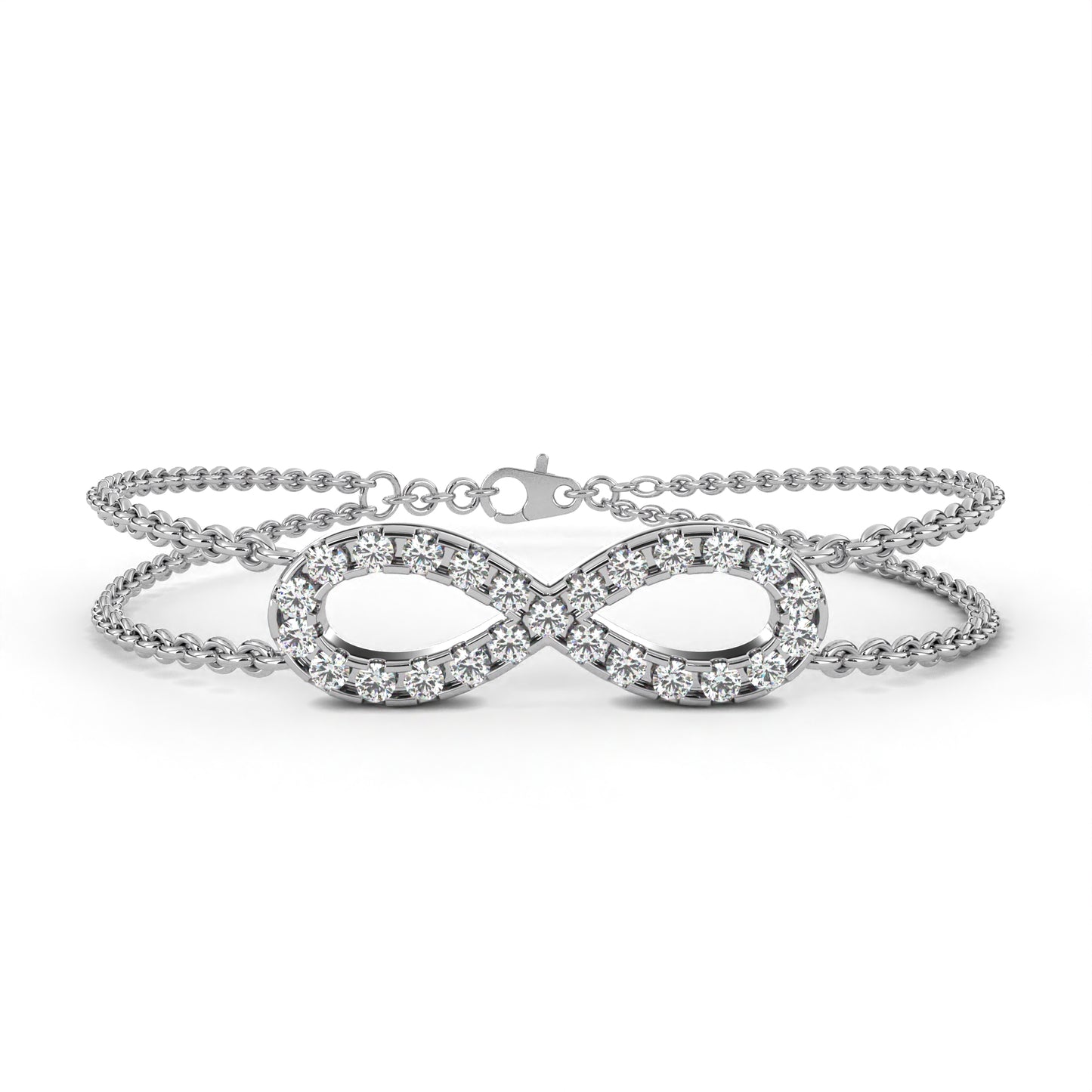eterna double chain infinity diamond bracelet – finora jewelry