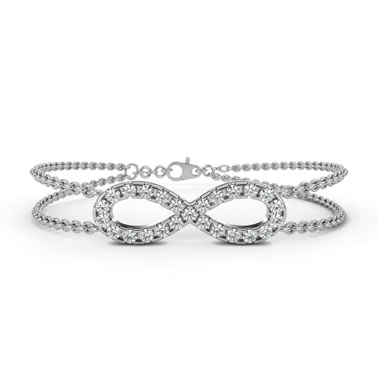 Eterna Double Chain Infinity Diamond Bracelet – Finora Jewelry