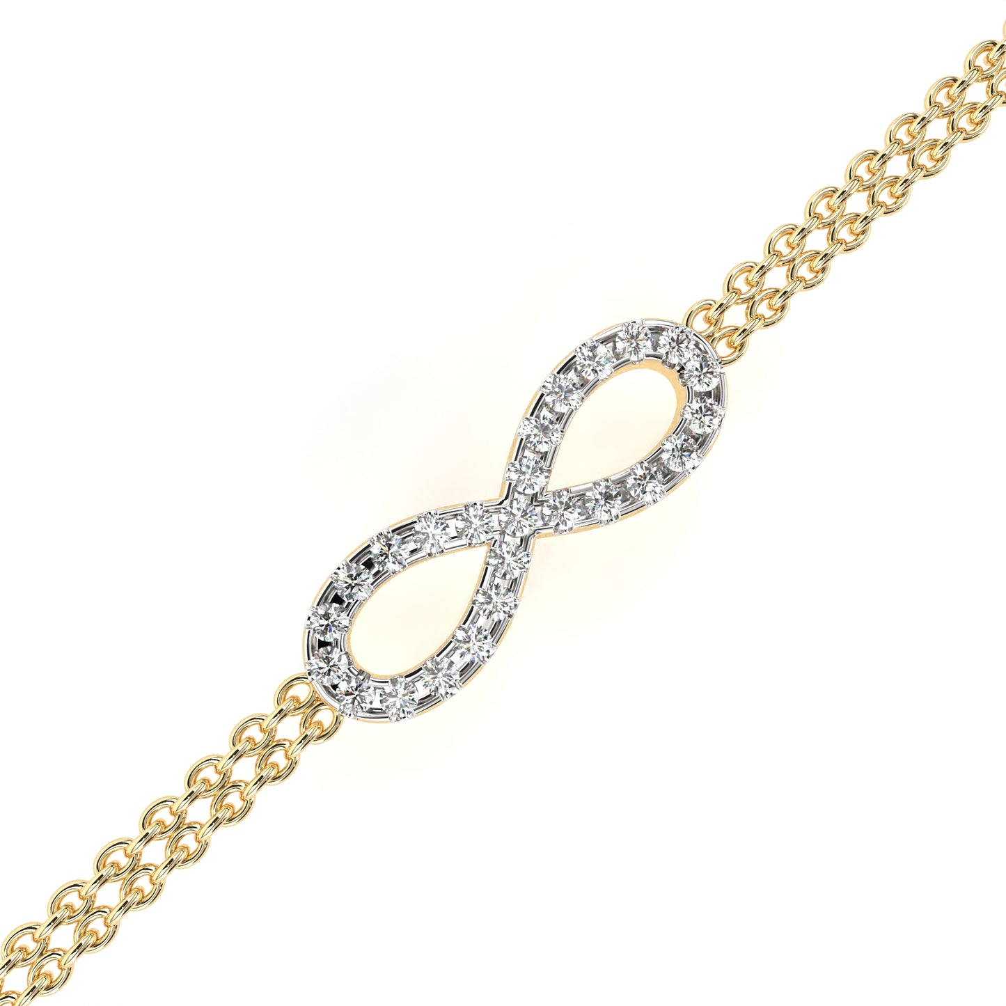 eterna double chain infinity diamond bracelet – finora jewelry