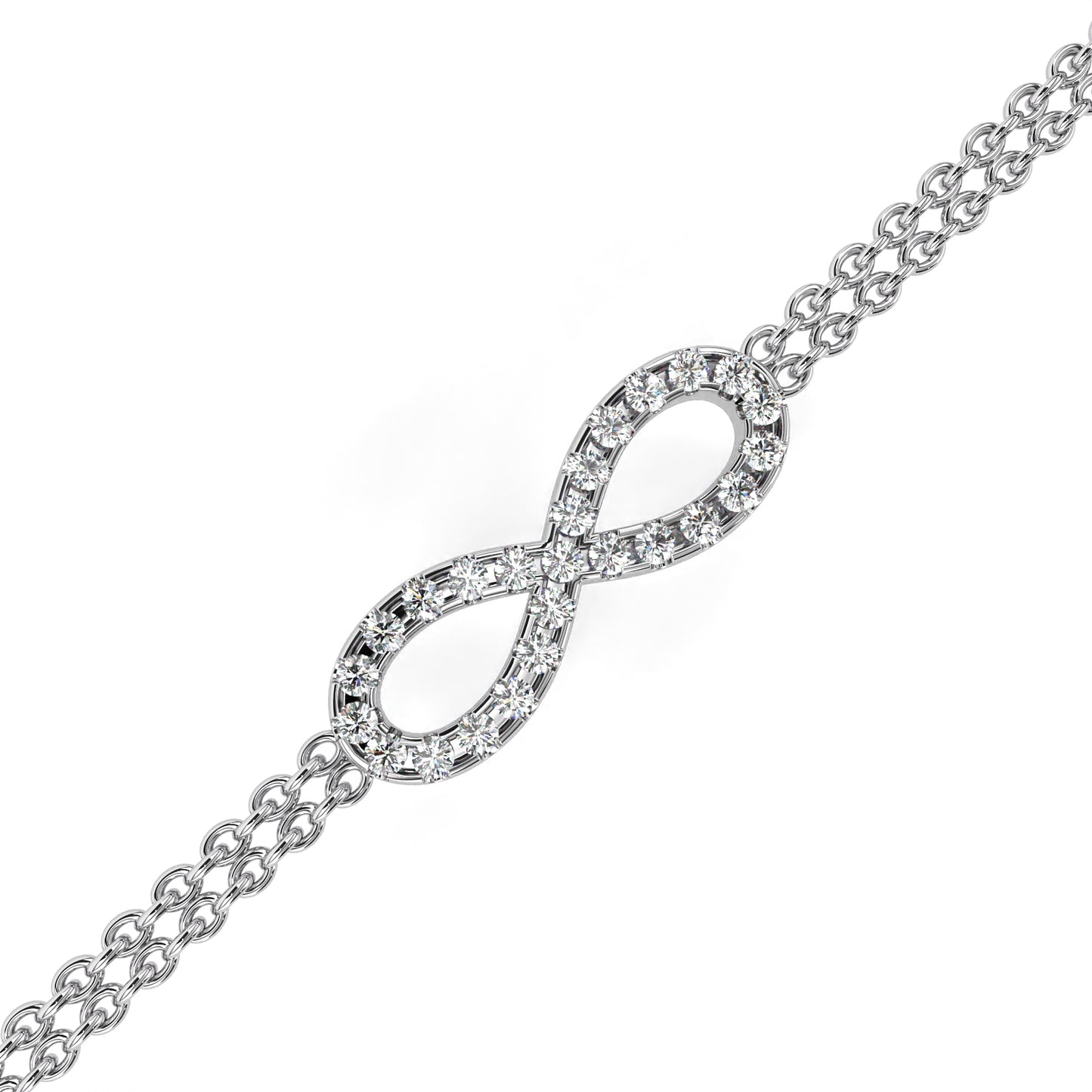 eterna double chain infinity diamond bracelet – finora jewelry