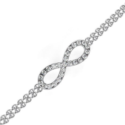 Eterna Double Chain Infinity Diamond Bracelet – Finora Jewelry
