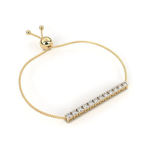 Elegant White Gold Diamond Bar Bracelet – Finora Jewelry