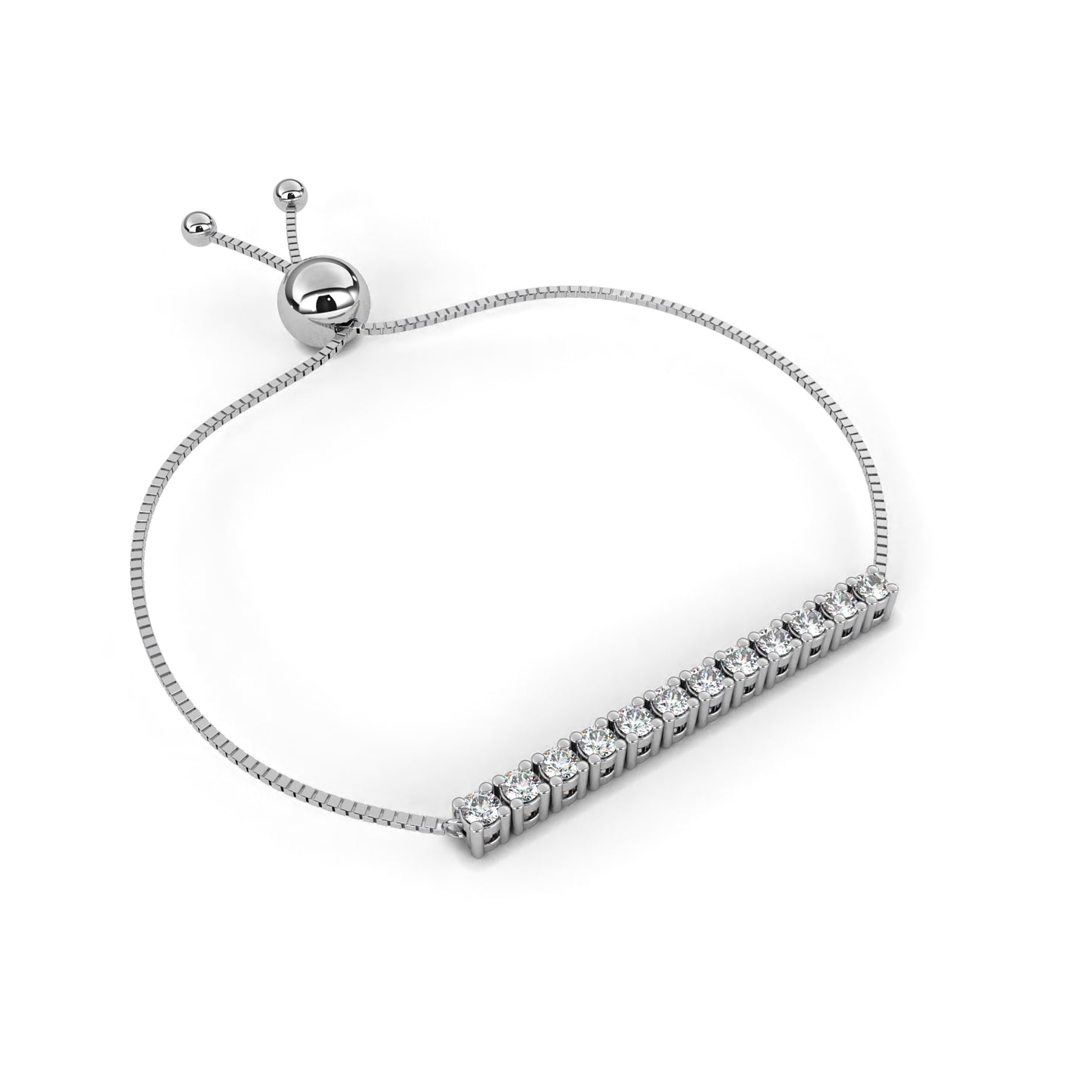 elegant white gold diamond bar bracelet – finora jewelry