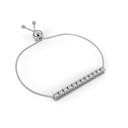 Elegant White Gold Diamond Bar Bracelet – Finora Jewelry
