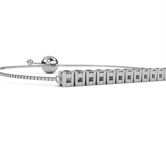 Elegant White Gold Diamond Bar Bracelet – Finora Jewelry