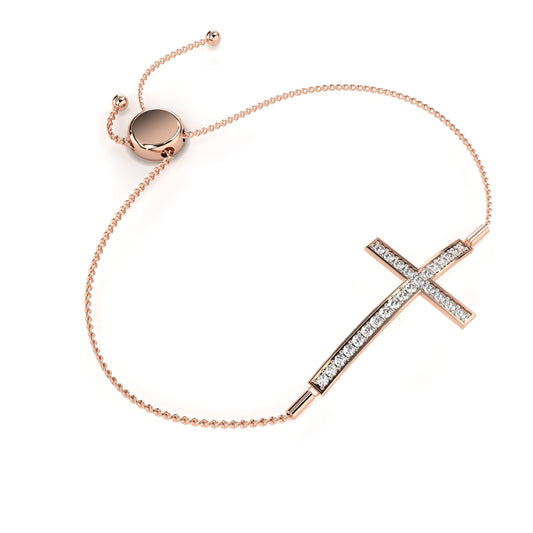 Liora Petite Cross Diamond Bracelet – Finora Jewelry