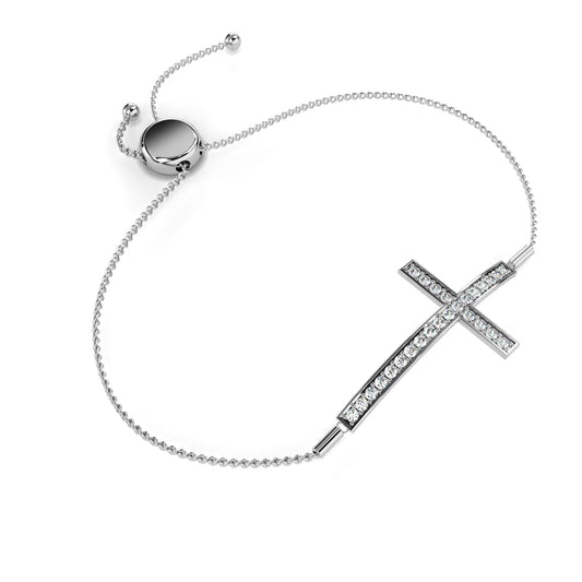 Liora Petite Cross Diamond Bracelet – Finora Jewelry