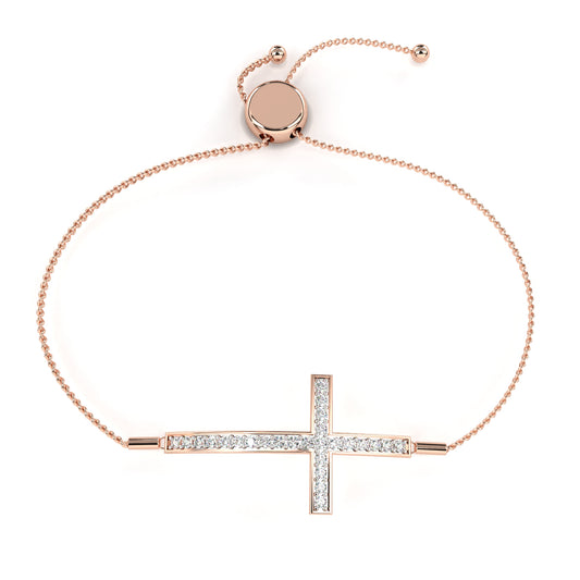 Liora Petite Cross Diamond Bracelet – Finora Jewelry