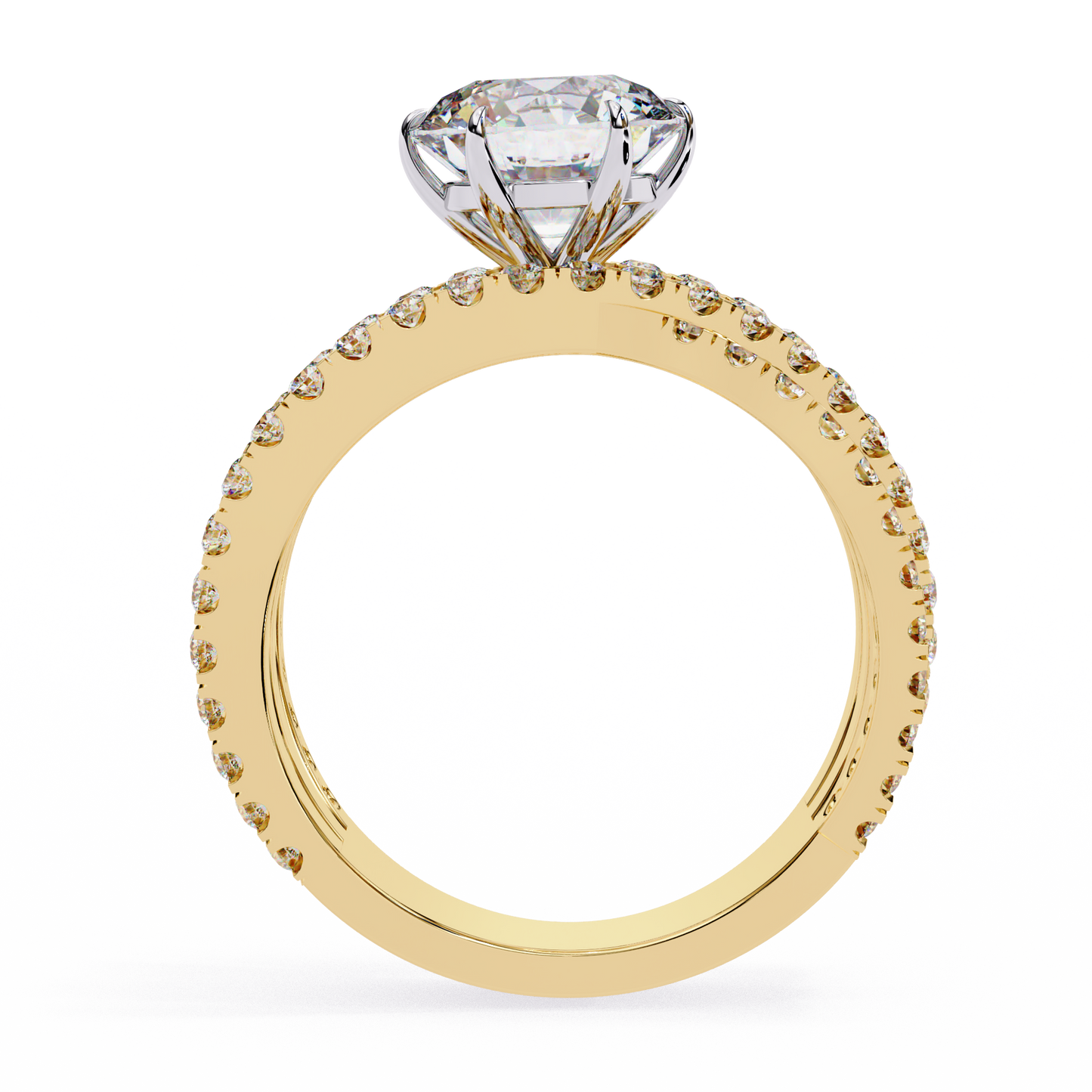 yellow gold round engagement ring