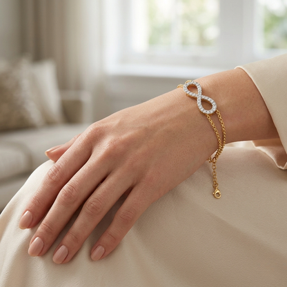 Eterna Double Chain Infinity Diamond Bracelet – Finora Jewelry