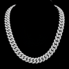 16mm Moissanite Silver Miami Cuban Link Chain - 22-Inch Heavyweight Choker