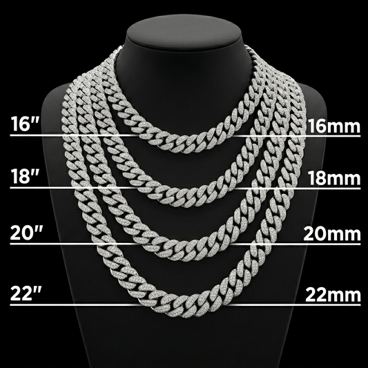 Moissanite Silver Miami Cuban Link Chain - Custom Name Clasp Choker