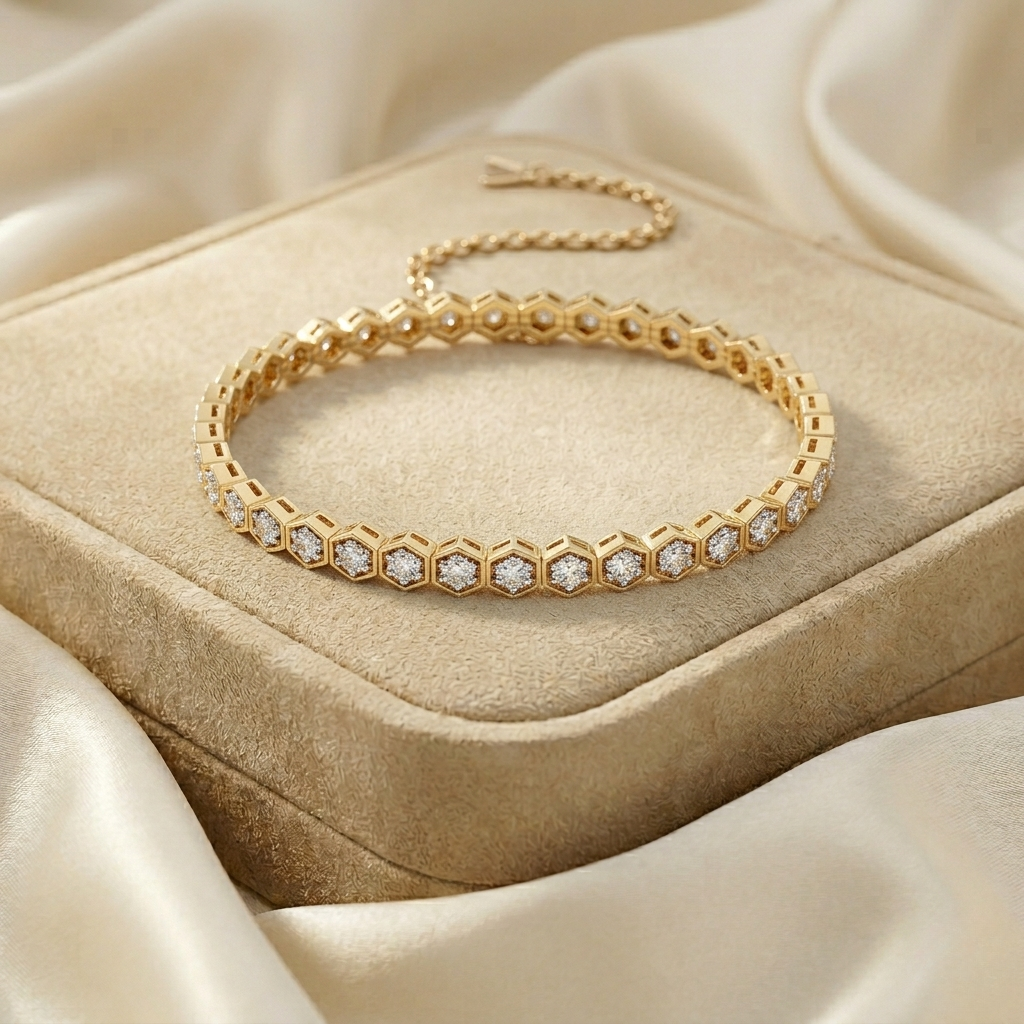 hexaglow diamond tennis bracelet – finora jewelry