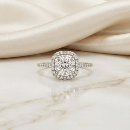 Cushion Cut Halo Ring – Perfect for Engagements or Milestone Anniversaries