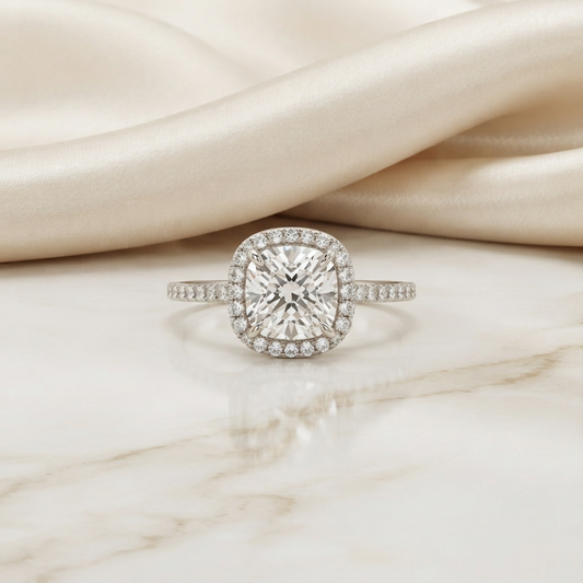 Cushion Cut Halo Ring – Perfect for Engagements or Milestone Anniversaries