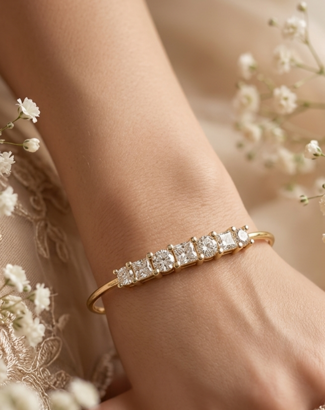 astra mixed-cut diamond bolo bracelet – finora jewelry
