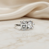 Two-Stone Oval & Round Cut Diamond Engagement Ring – Harmonious Duo in 925 Silver, 10K / 14K Gold, or Platinum – Finora Emblem of Balanced Love & Timeless Sparkle – Elegant Gift for Her