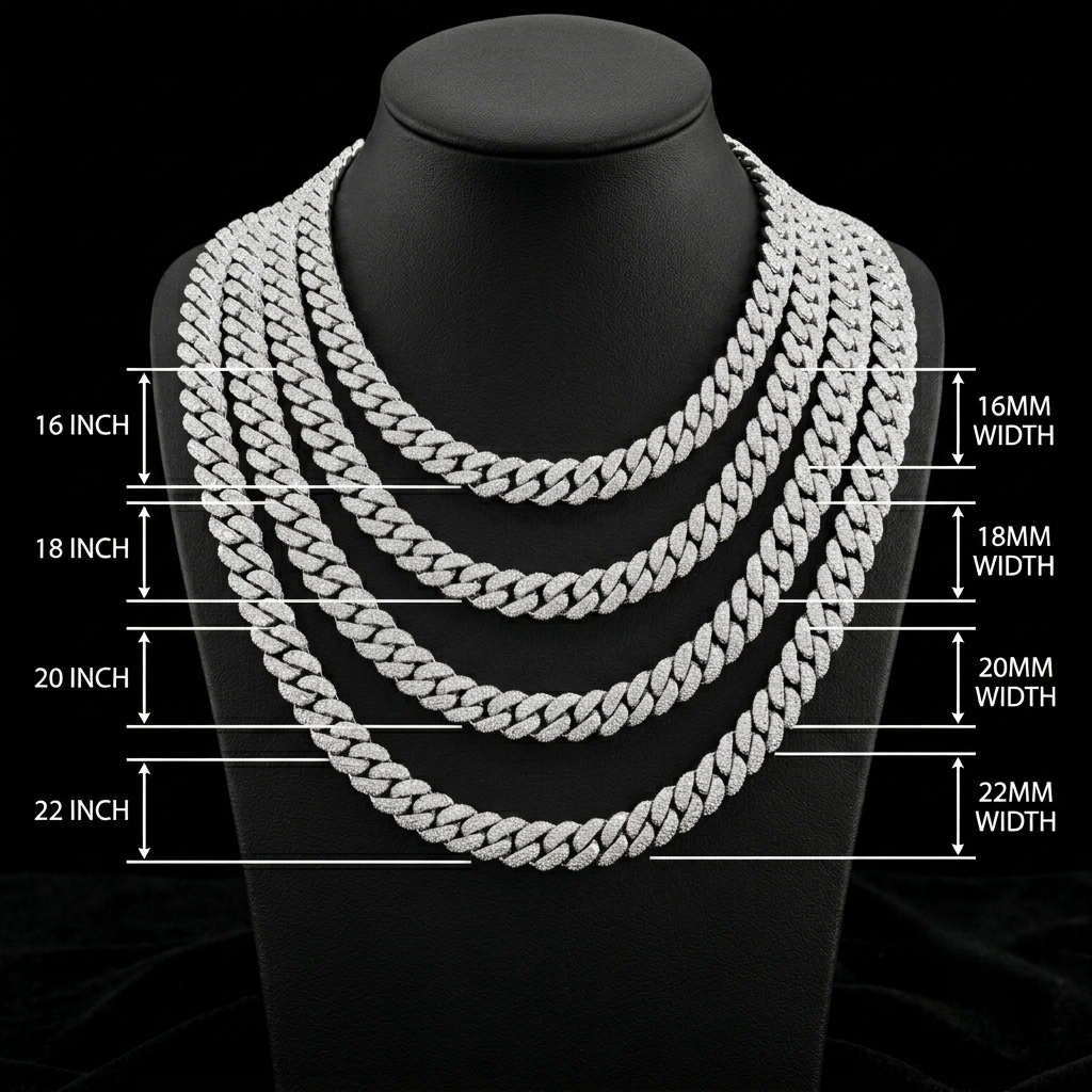 16mm moissanite silver miami cuban link chain - 22-inch heavyweight choker