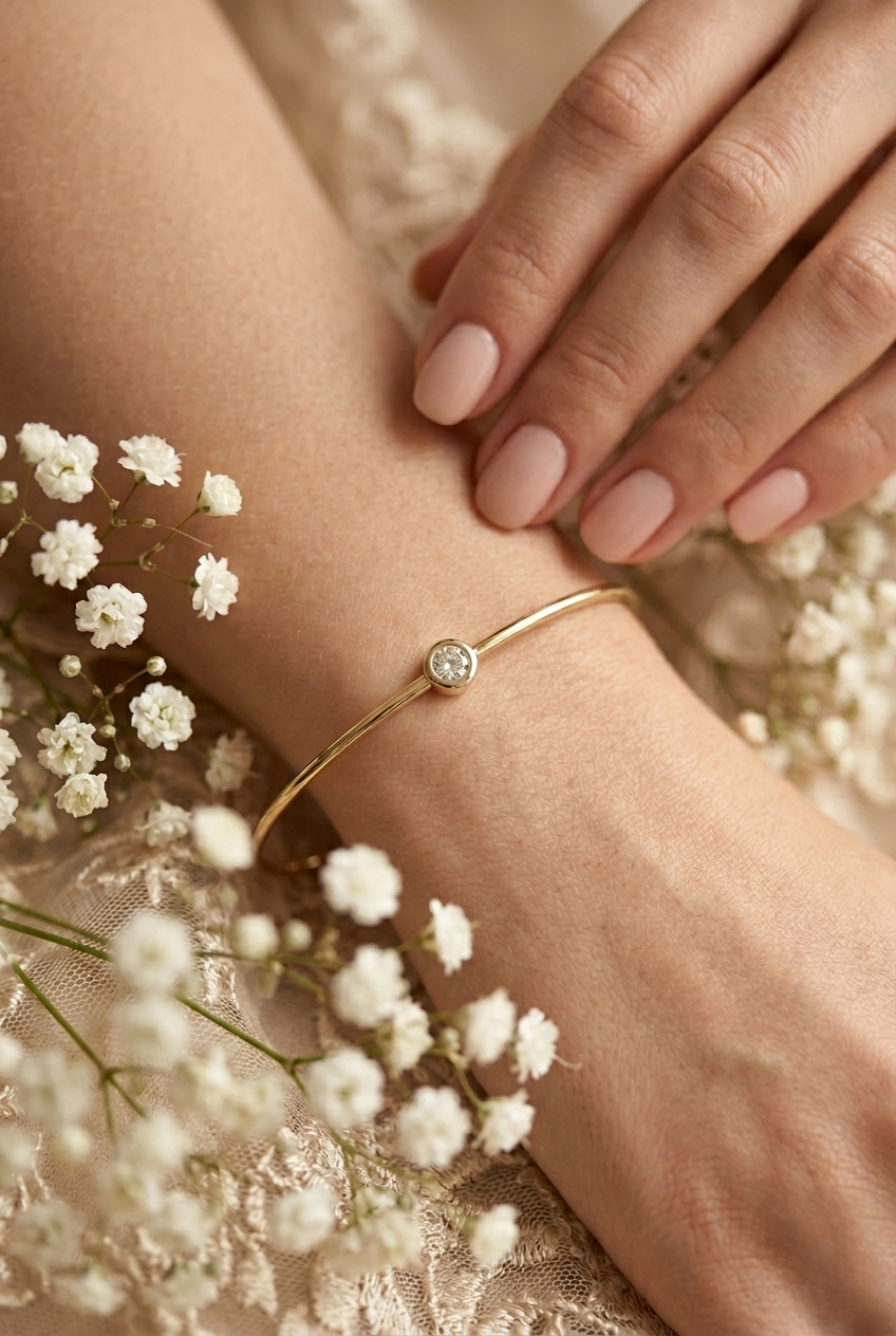 sola petite diamond bangle – finora jewelry