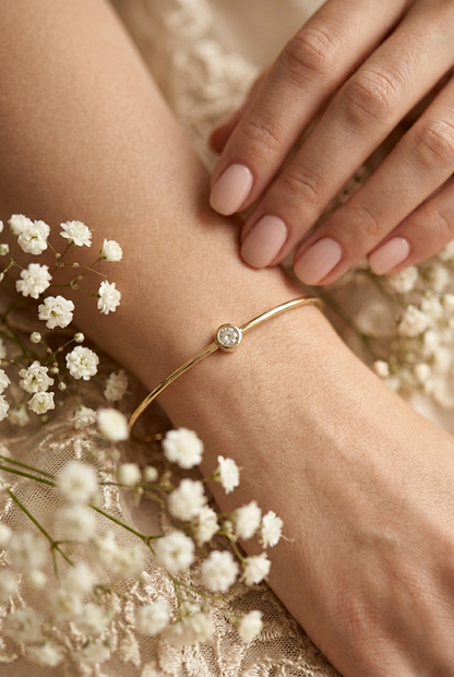 Sola Petite Diamond Bangle – Finora Jewelry